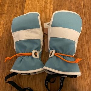 Hestra Voss C zone leather ski mitten alpine pro blue/white unisex 8 medium NWOT